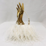 Ostrich Feather & Crystal Ring Clutch