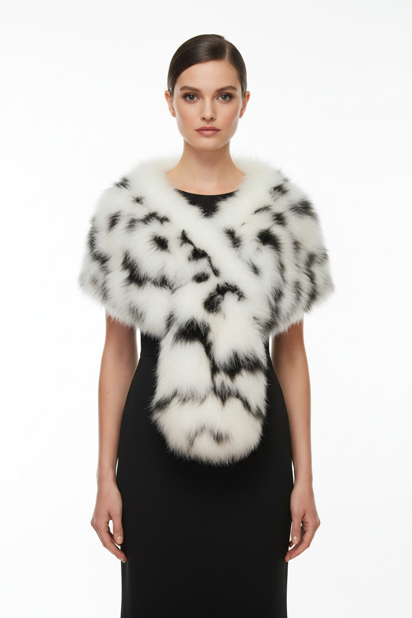 Marabou Feather Zebra Pull-thru Scarf