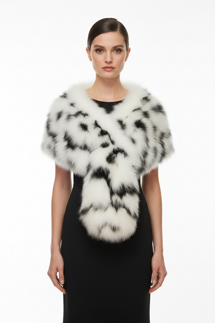 Marabou Feather Zebra Pull-thru Scarf