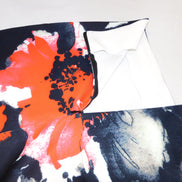 Ostrich Feather Hem Floral Pencil Skirt