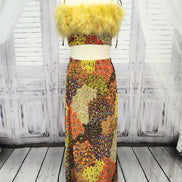 Ostrich Feather two piece skirt set
