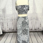 Ostrich Feather two piece skirt set
