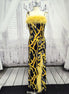 Marabou Feather Trim Jumpsuit with Slit