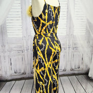Marabou Feather Trim Jumpsuit with Slit