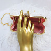 Ostrich Feather & Crystal Ring Clutch