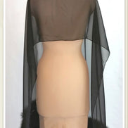 Faux Fur Feather Chiffon Shawl