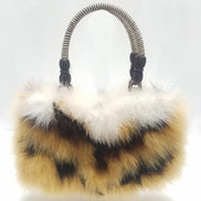 Tiger Marabou Feather Faux Fur Handbag