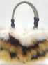 Tiger Marabou Feather Faux Fur Handbag