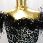 Stenciled Ostrich Feather Animal print Jumpsuit
