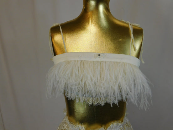 Ostrich Feather & Silk Chiffon Bralette