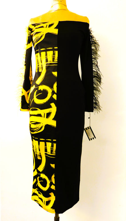 Abstract Midi-Dress