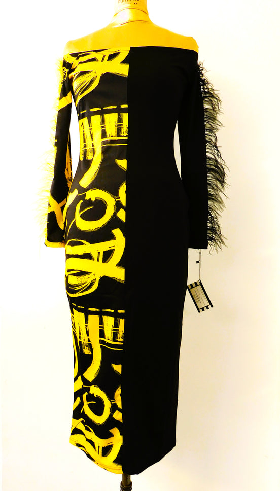 Abstract Midi-Dress