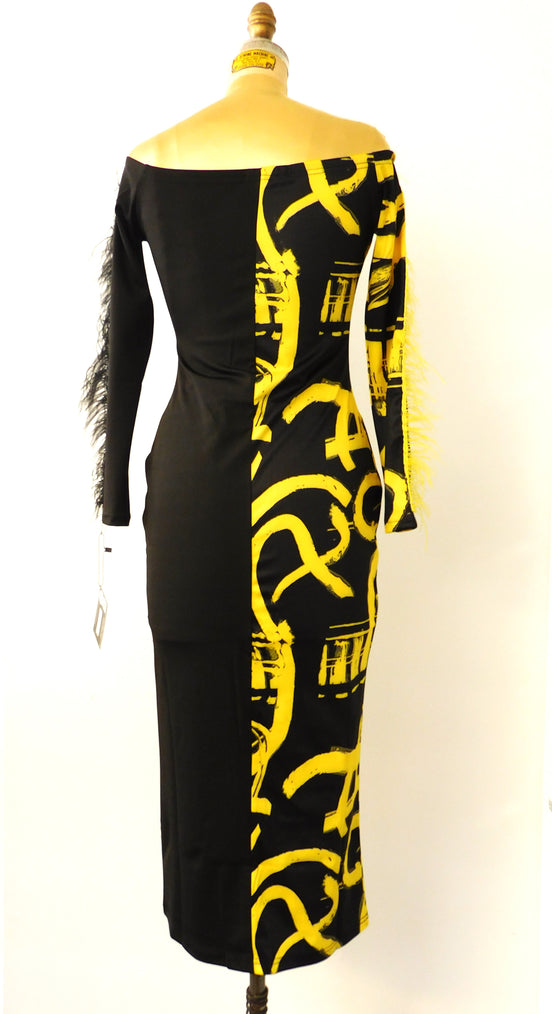 Abstract Midi-Dress