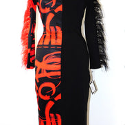 Abstract Midi-Dress