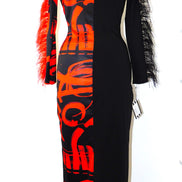 Abstract Midi-Dress