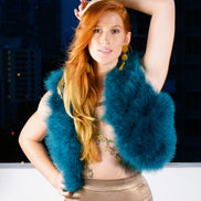 Marabou Feather Crop Vest