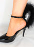 Patent leather and Marabou Feather Shoe