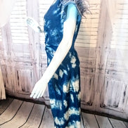Ostrich Feather fringe Twisted Tie-Dye Denim Tunic