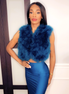 Marabou Feather Crop Vest
