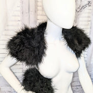 Faux Fur Feather Shrug and Clutch Set