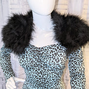 Faux Fur Feather Shrug and Clutch Set