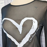 'Open Heart' Stretch Mesh Top