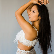 Ostrich Feather & Silk Chiffon Bralette