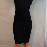 Bodycon Open back Dress with Marabou Feather collar & Cuffs