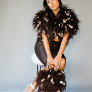 Fancy Ostrich & Rooster Feather Bolero Jacket