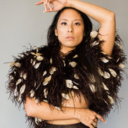 Fancy Ostrich & Rooster Feather Bolero Jacket