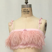 Ostrich Feather & Silk Chiffon Bralette