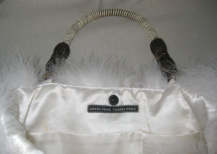 Tiger Marabou Feather Faux Fur Handbag