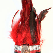 Feather and Crystal Lock Cuff Bracelet