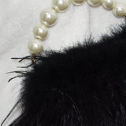 Ostrich Feather Purse with Pearl Beaded Handle